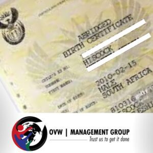 Abridged Birth Certificate Assistance (South Africa)
