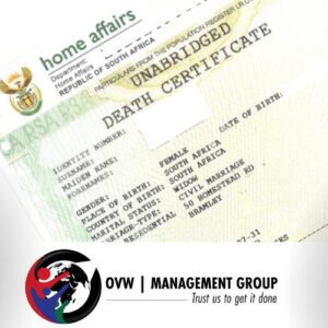 Unabridged Death Certificate Assistance (South Africa)