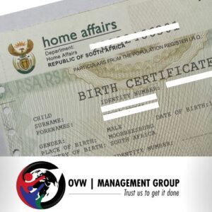 Unabridged Birth Certificate Assistance (South Africa)