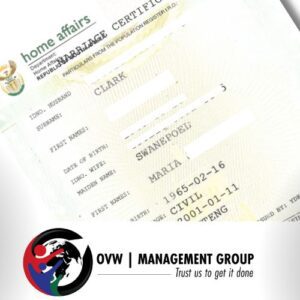 Abridged Marriage Certificate Assistance (South Africa)